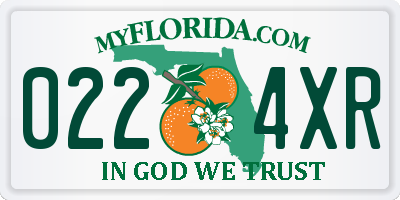 FL license plate 0224XR