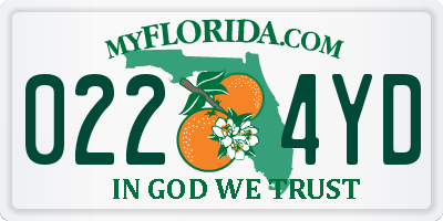 FL license plate 0224YD