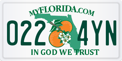 FL license plate 0224YN