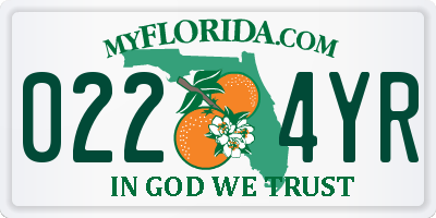 FL license plate 0224YR