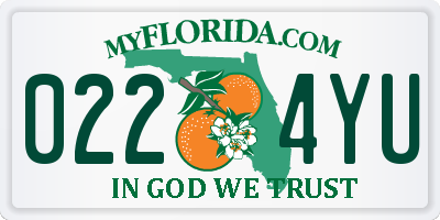 FL license plate 0224YU