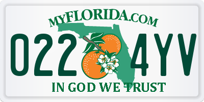 FL license plate 0224YV