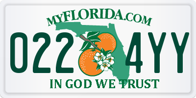 FL license plate 0224YY