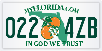 FL license plate 0224ZB