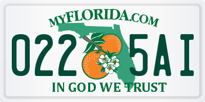 FL license plate 0225AI