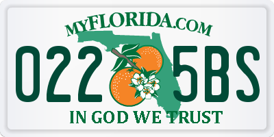 FL license plate 0225BS