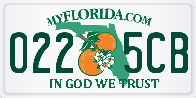 FL license plate 0225CB
