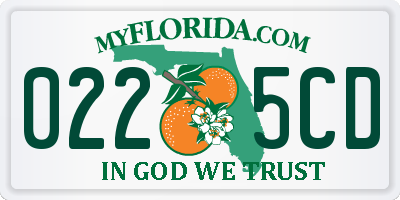FL license plate 0225CD