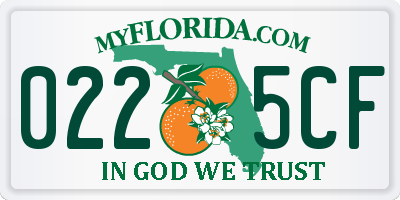 FL license plate 0225CF