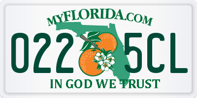 FL license plate 0225CL