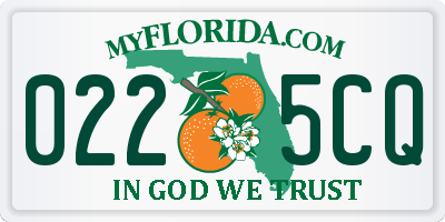 FL license plate 0225CQ
