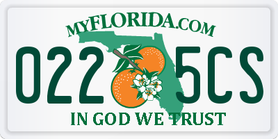 FL license plate 0225CS