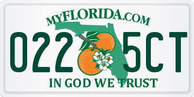 FL license plate 0225CT