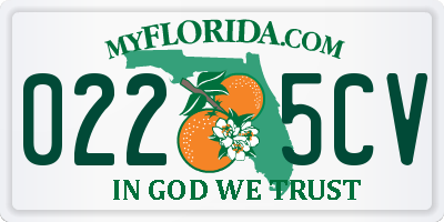 FL license plate 0225CV