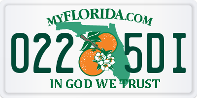 FL license plate 0225DI