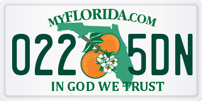 FL license plate 0225DN