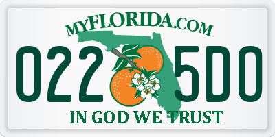 FL license plate 0225DO