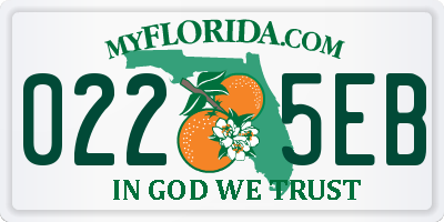 FL license plate 0225EB