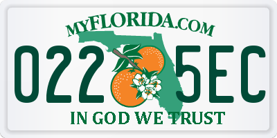 FL license plate 0225EC