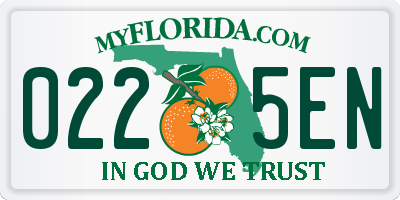 FL license plate 0225EN