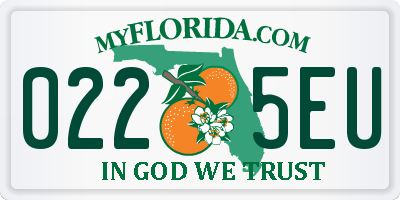 FL license plate 0225EU