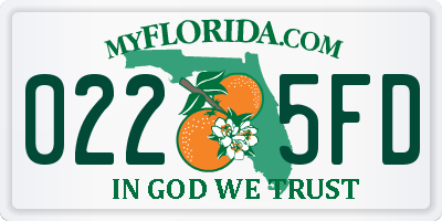 FL license plate 0225FD