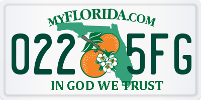 FL license plate 0225FG