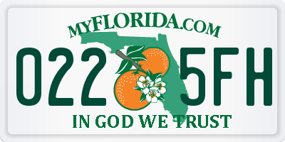 FL license plate 0225FH