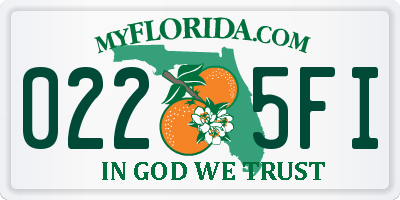 FL license plate 0225FI