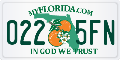 FL license plate 0225FN