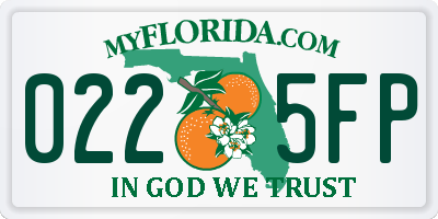 FL license plate 0225FP