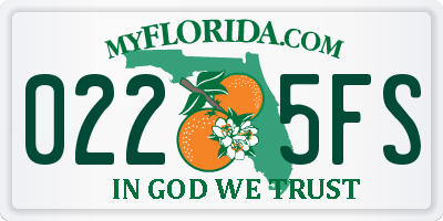 FL license plate 0225FS