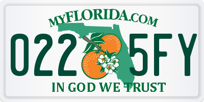 FL license plate 0225FY