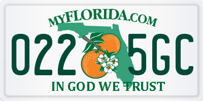FL license plate 0225GC