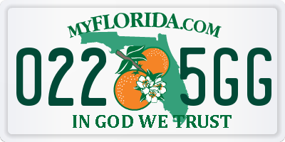 FL license plate 0225GG