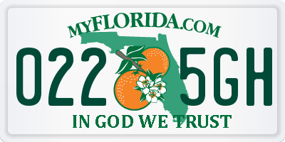 FL license plate 0225GH