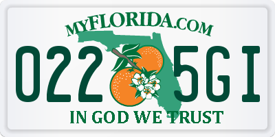 FL license plate 0225GI