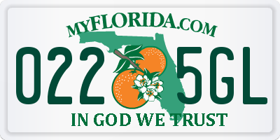 FL license plate 0225GL