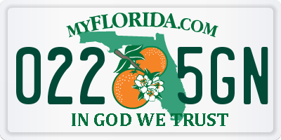 FL license plate 0225GN