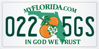 FL license plate 0225GS