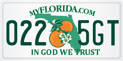 FL license plate 0225GT
