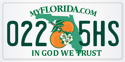 FL license plate 0225HS