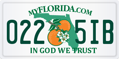 FL license plate 0225IB