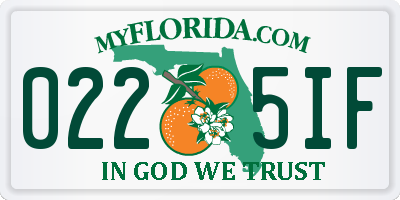 FL license plate 0225IF