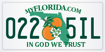 FL license plate 0225IL