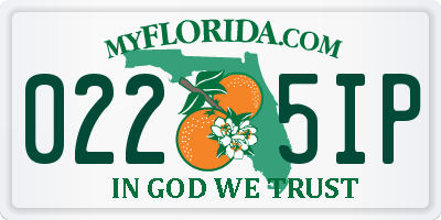 FL license plate 0225IP