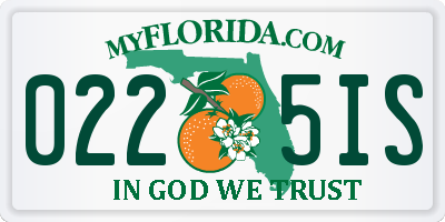 FL license plate 0225IS