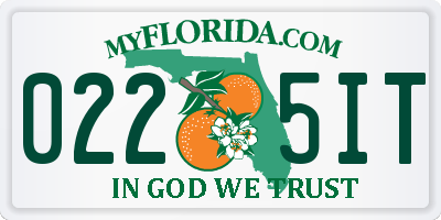 FL license plate 0225IT