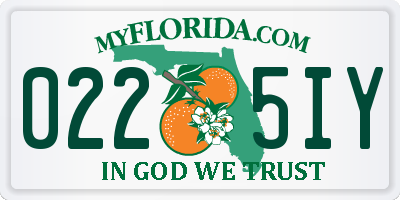 FL license plate 0225IY