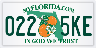 FL license plate 0225KE